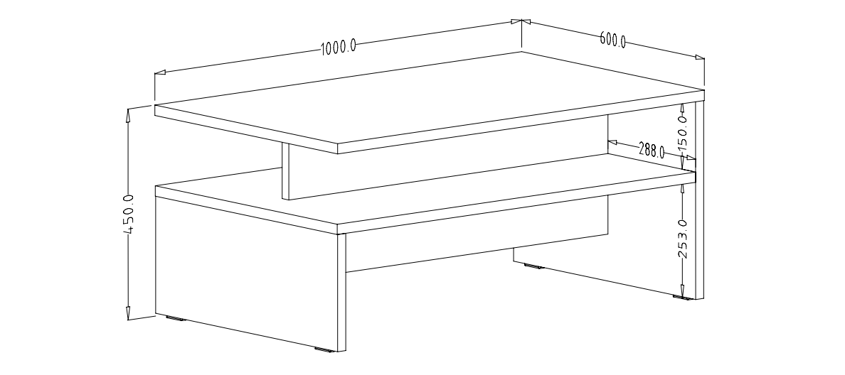 Konferenční stolek ATHENS Černý supermat