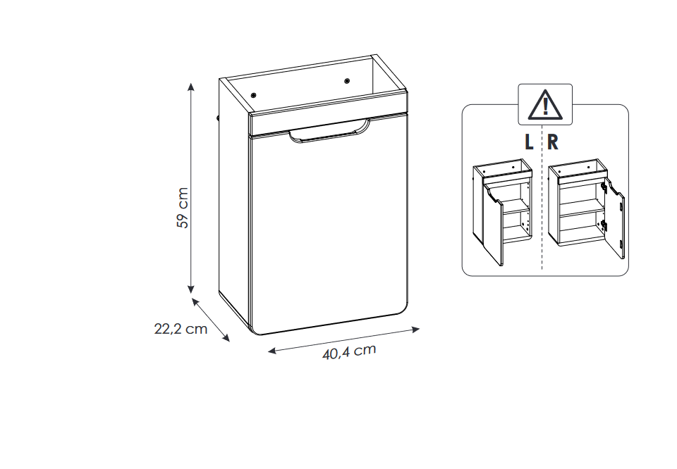 Koupelnová skříňka ADELLE BÍLÁ 82-40 - pod umyvadlo 40