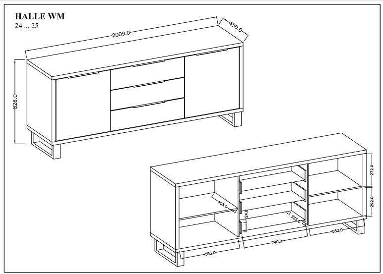 Komoda III HALLE Dub Wotan