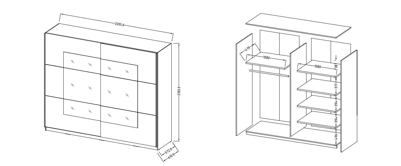 BETA ložnice Dub San Remo/ Bílá