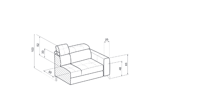 Kožený taburet PORTLA