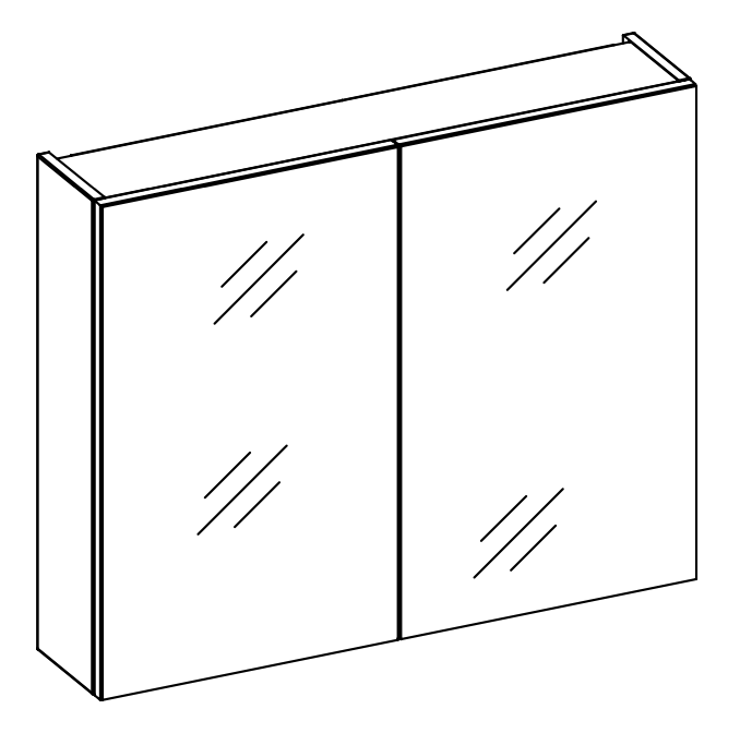 Koupelnová skříňka SANTA FEE 84-80 - závěsná zrcadlo 80