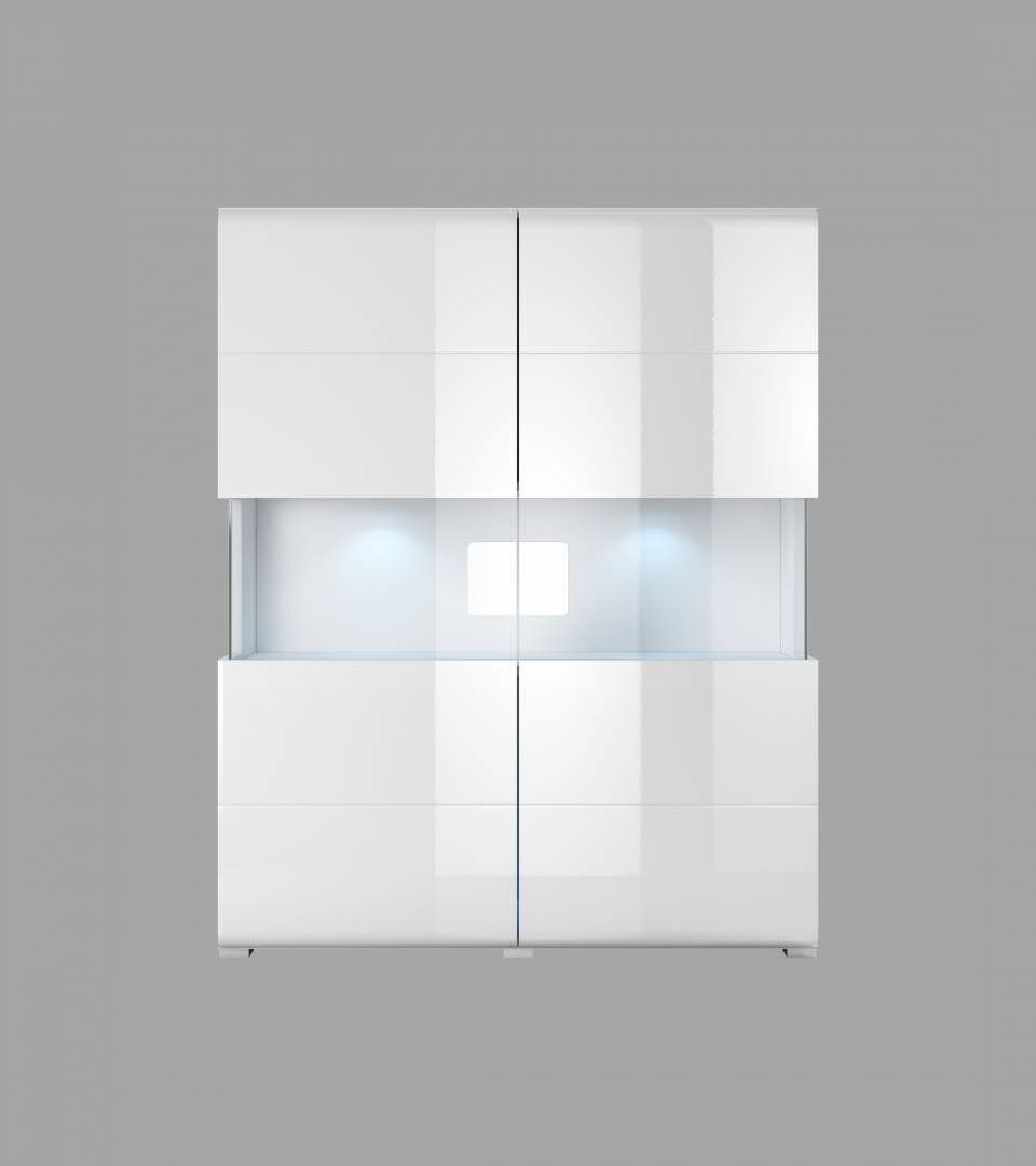 Vitrína I TOLEDO Bílá/ bílý lesk