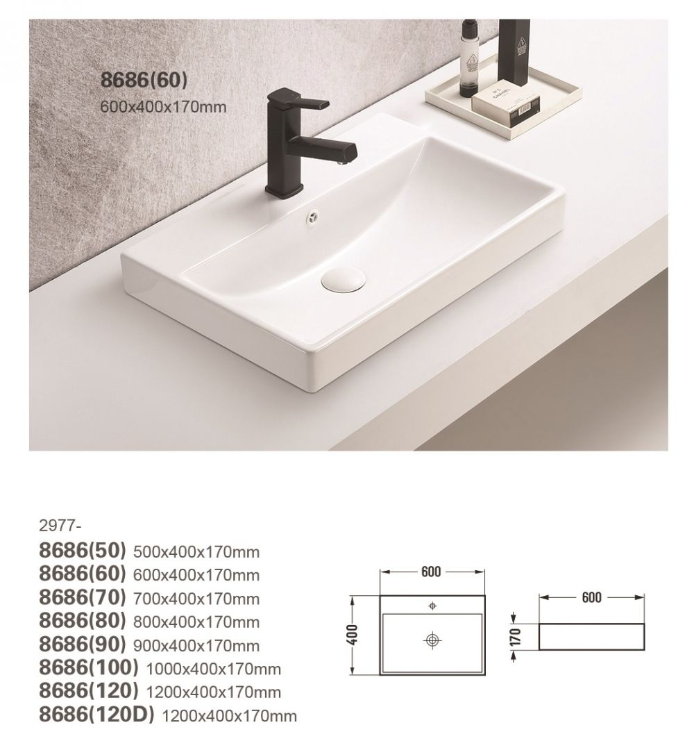 Umyvadlo na desku UN RITA GW 50
