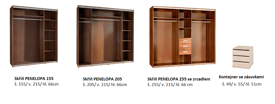 Šatní skříň PENELOPE 255