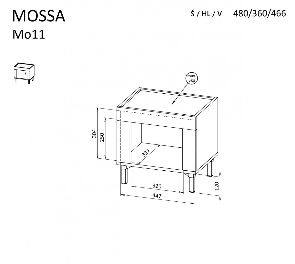 Noční stolek MOSSA 11