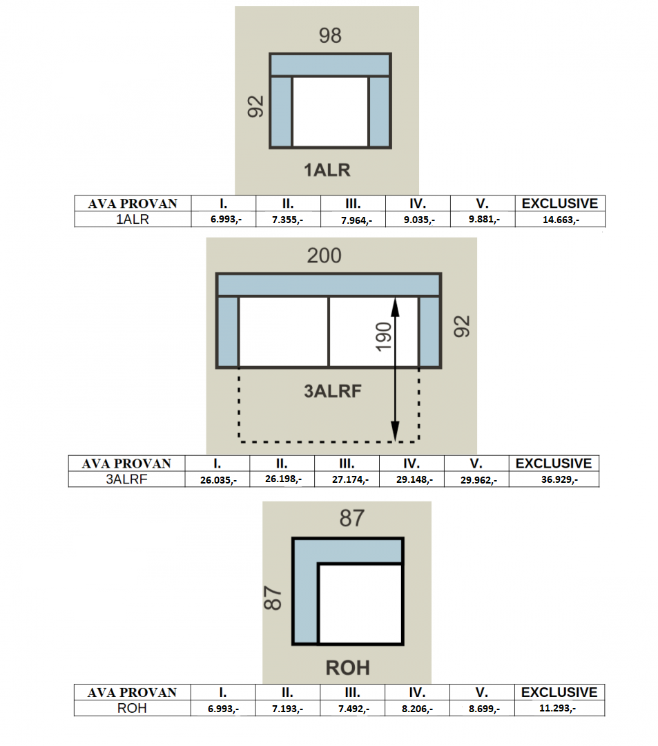 Sedací souprava AVA PROVAN PROGRAM
