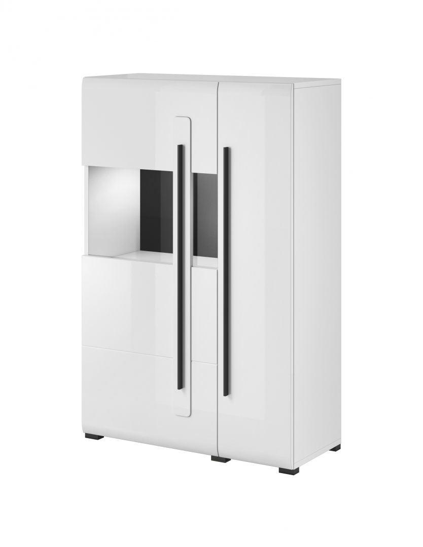 Vitrína I TULSA Bílý lesk