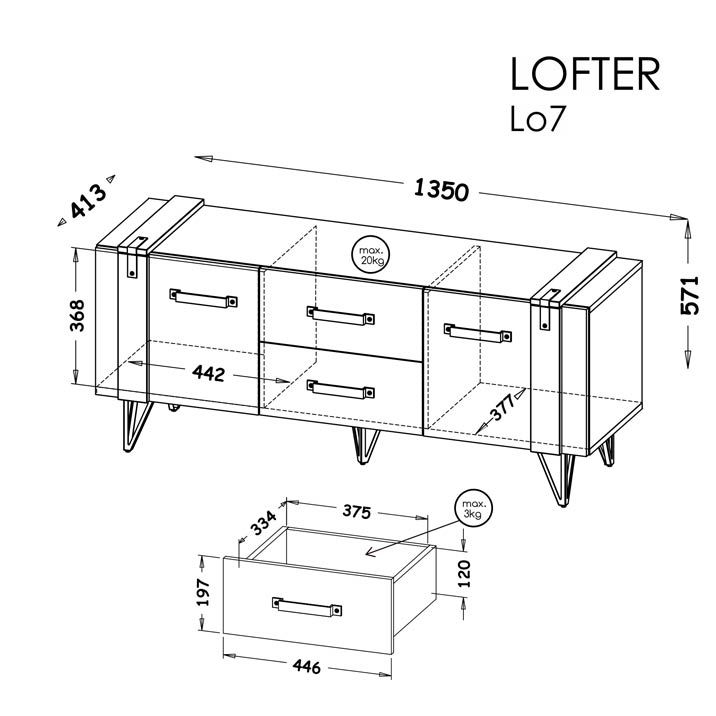 TV komoda LOFTER 7