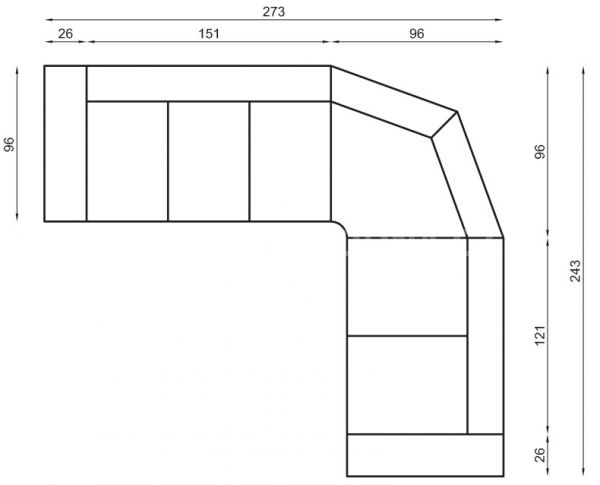 Kožená rohová sedačka OSCAR program