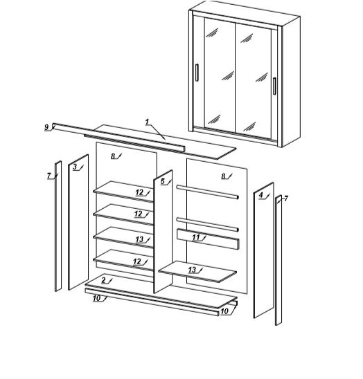 Posuvná šatní skříň BONNO 120