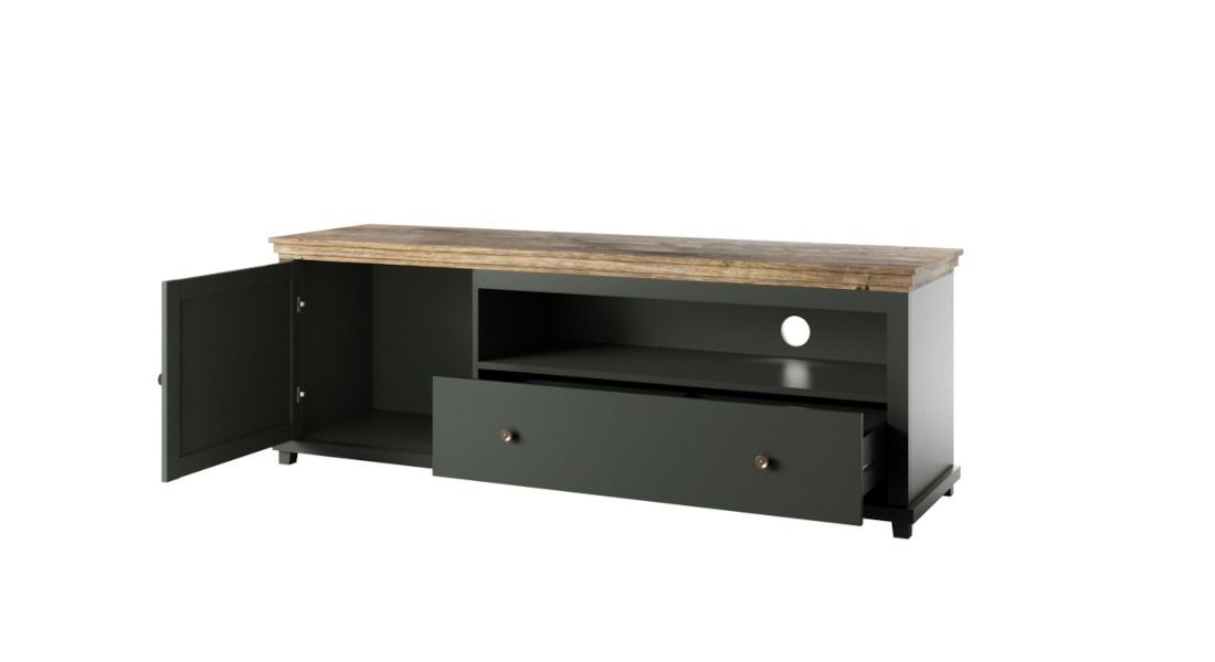 TV komoda EVORA Dub Lefkas - zelená