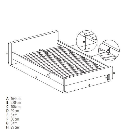 Manželská postel MODENA 160