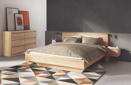 Manželská postel z masivu LK210 dub