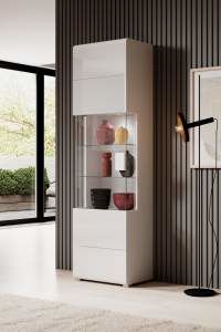 Vitrína TOLEDO Bílá/ bílý lesk