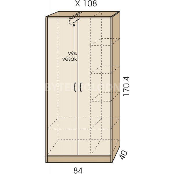 Šatní skříň JIM 5 X 108