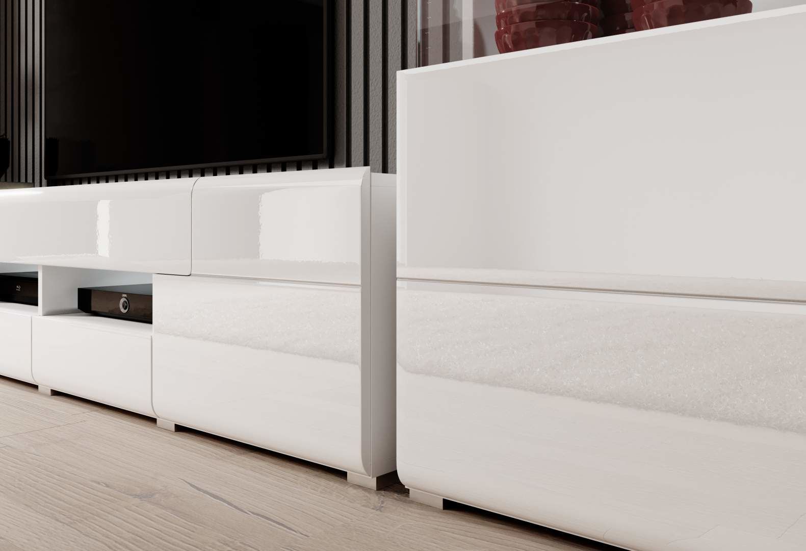 Komoda II TOLEDO Bílá/ bílý lesk