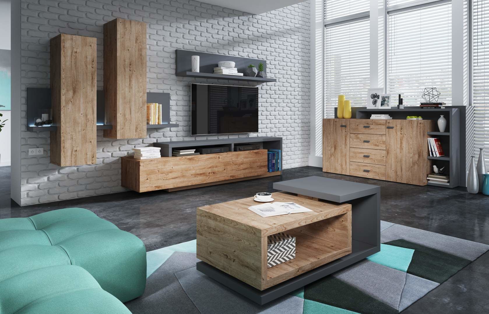 Komoda BOTA Appenzellský smrk - šedá Matera