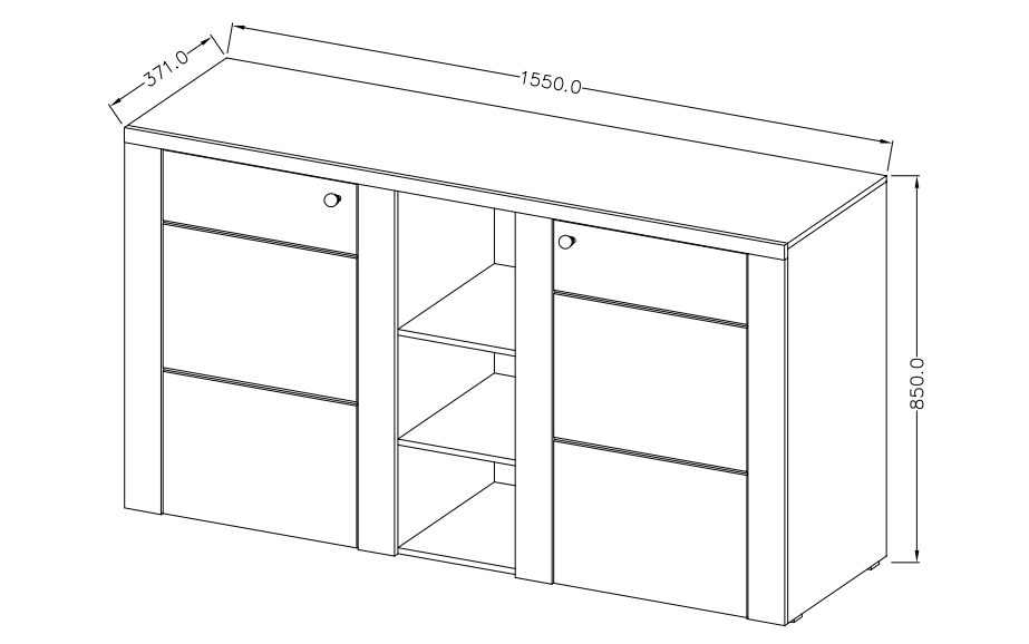 Komoda II LARONA Dub Lefkas