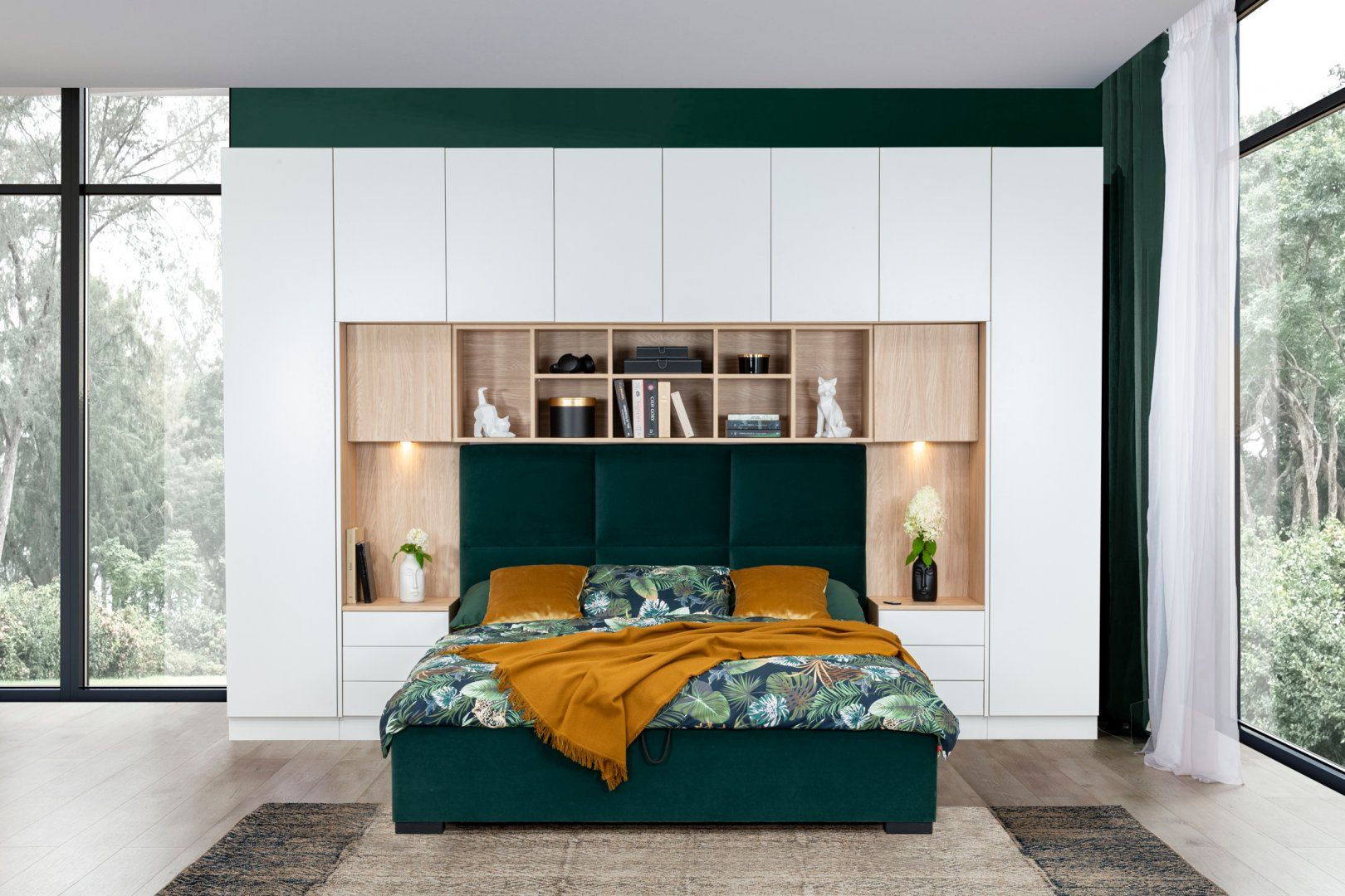 Šatní skříň VARIA SLEEP IV Bílý lesk