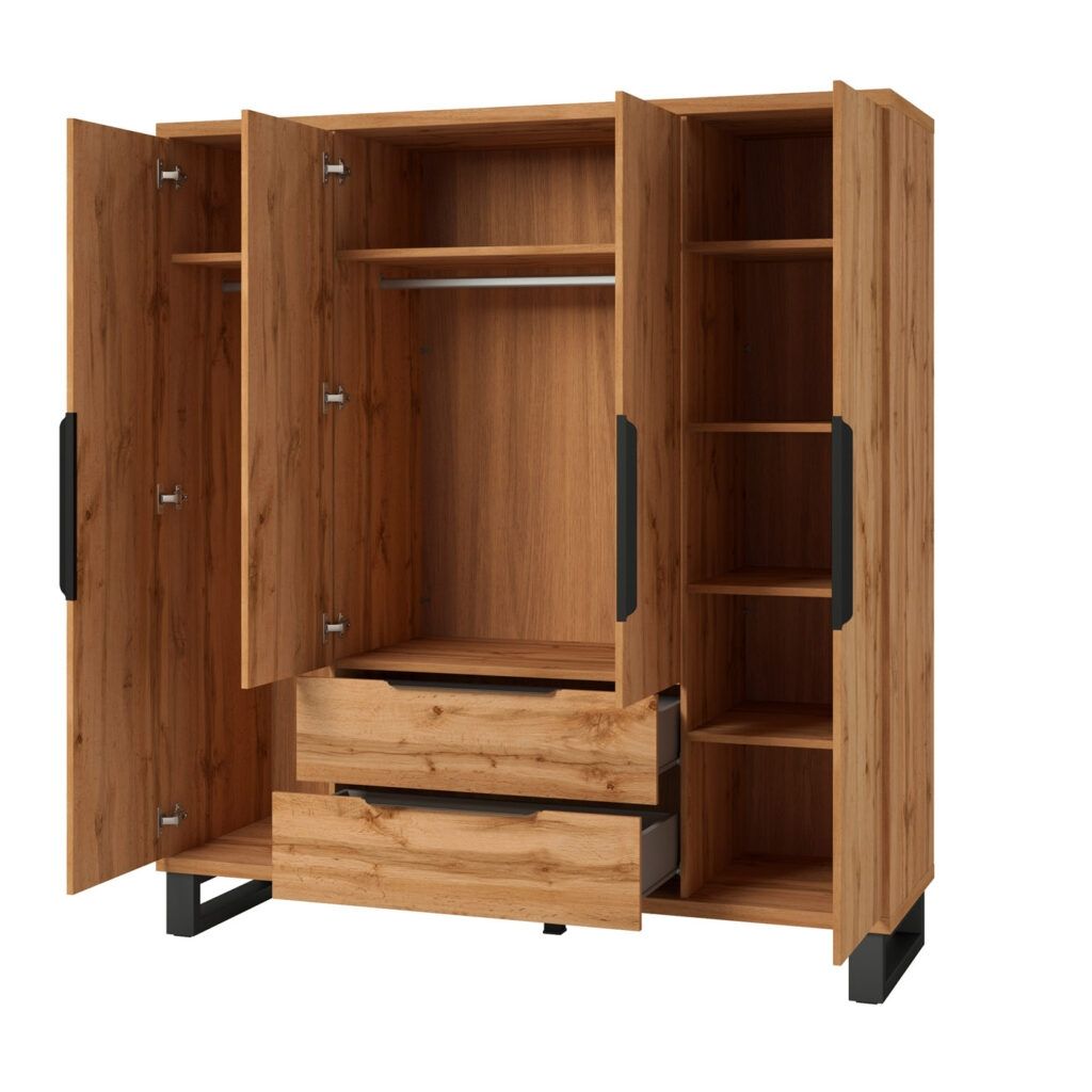 Šatní skříň HALES 191 dub wotan/černá