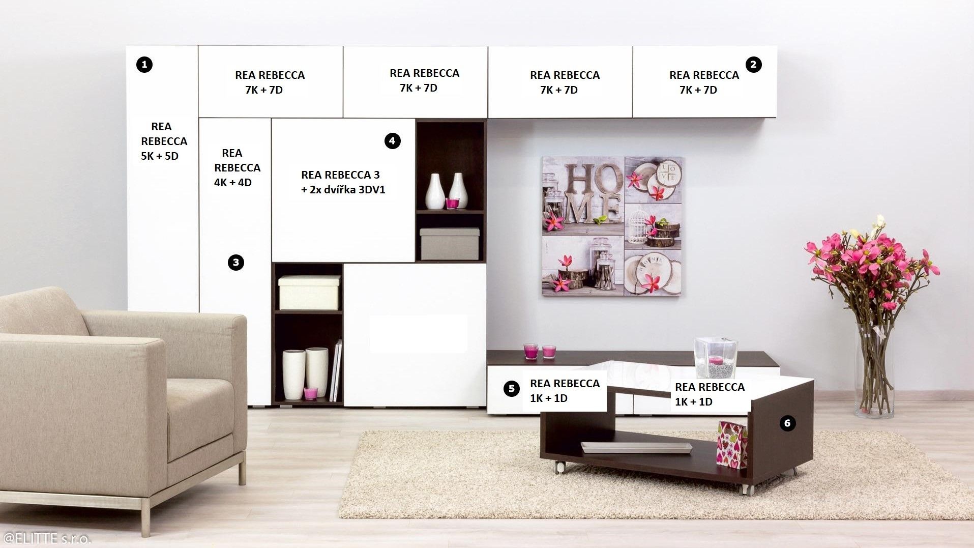 Obývací stěna REA REBECCA II