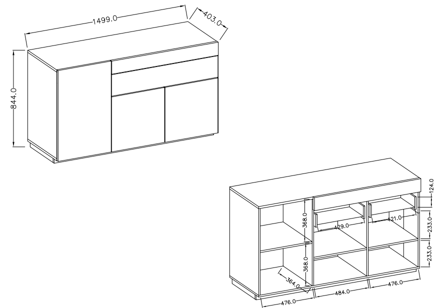 Komoda II SILKE Matera - Dub Wotan