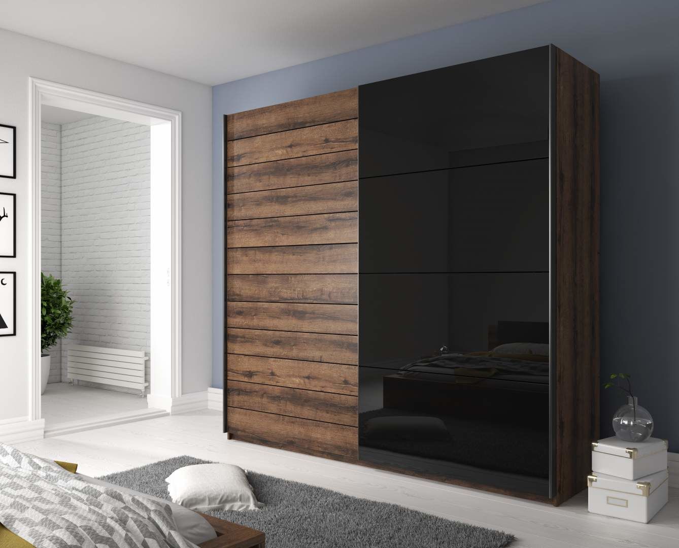 GALAXY ložnice - Dub Monastery/ černý lesk