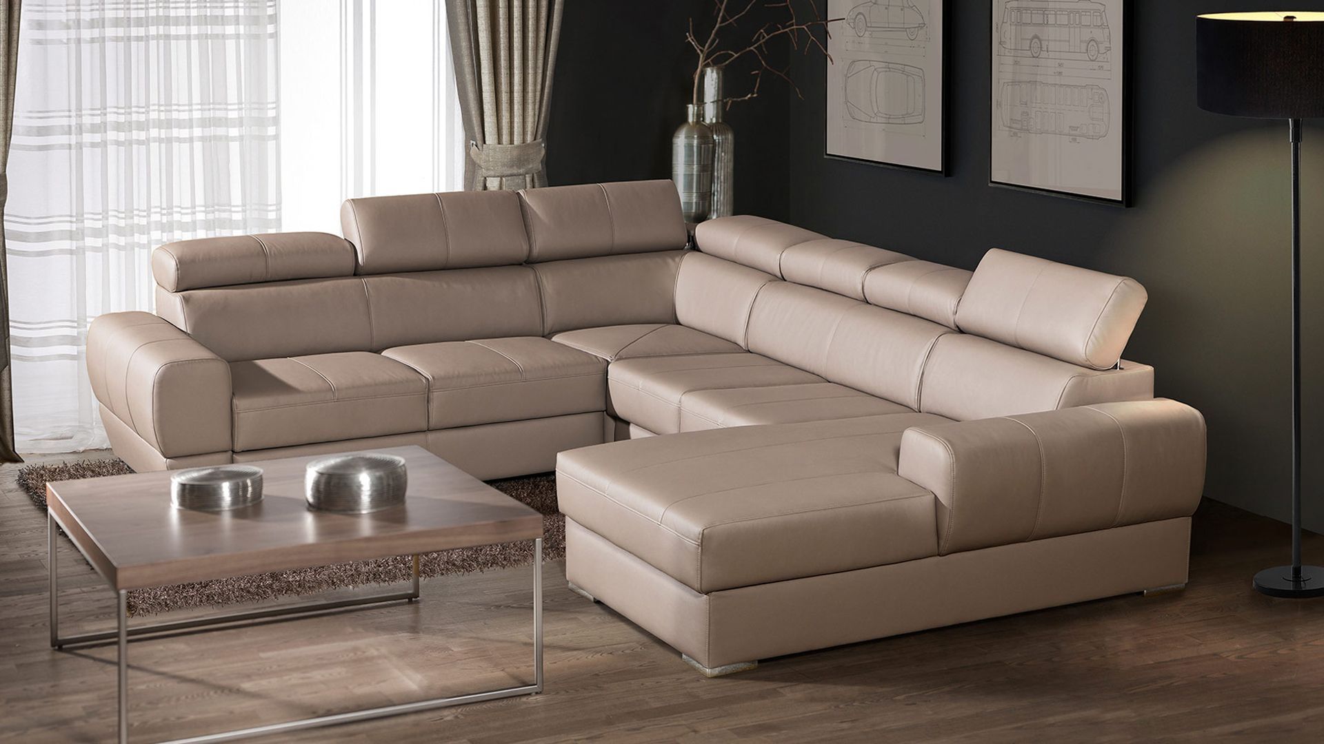 Kožená sedací souprava VENNTO do U 3