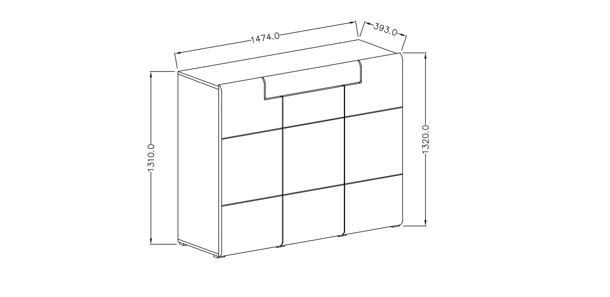 Komoda I TOLEDO Šedá/ Dub Grandson SKLADEM