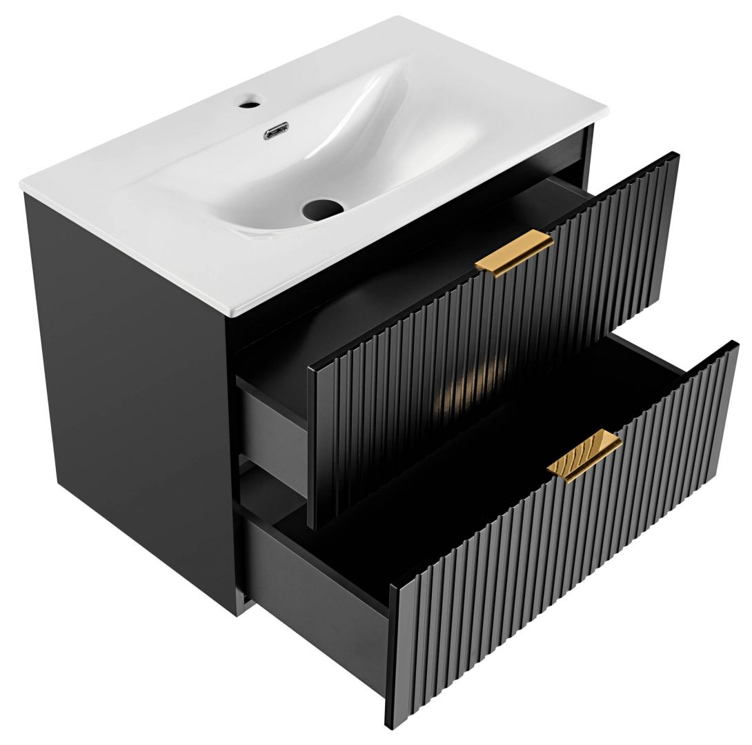 Koupelnová skříňka ADELLE ČERNÁ 82-80 - pod umyvadlo 80