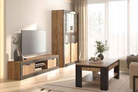 Obývací pokoj TEODOR dub samdal/černý mat